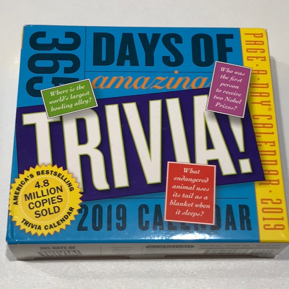☀️☀️☀️NEW 365 Days of Trivia 2019 Calendar